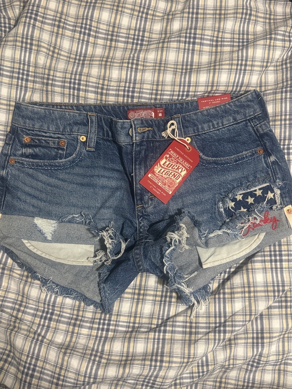 Lucky Brand Lucky Legend Low Rise Shorts with Star Patch